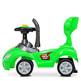 Дитяча каталка-толокар Bambi M 4205 з батьківською ручкою 2 в 1 зелений, фото 6