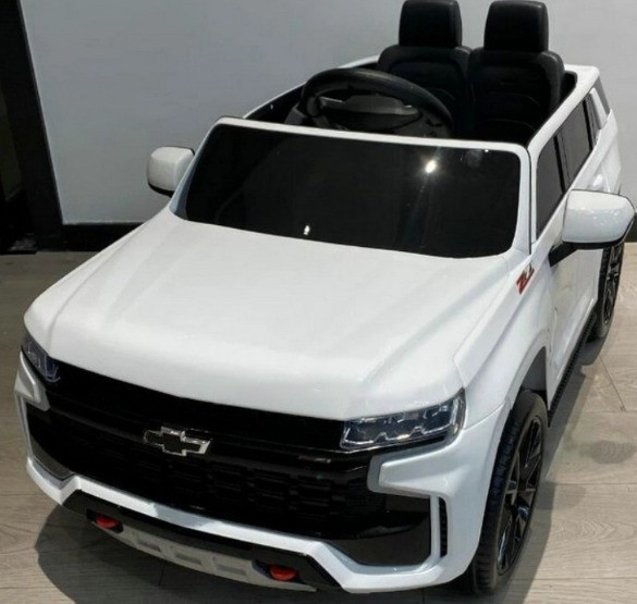 Дитячий електромобіль на акумуляторі Chevrolet Tahoe M 4958 з пультом радіокерування для дітей 3-8 років білий, фото 1