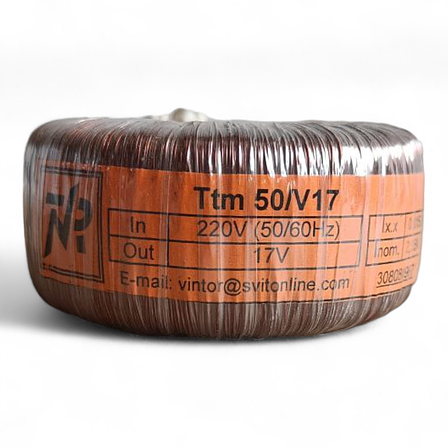 Тороїдальний трансформатор Ttm 50/V17. Тороїдальний силовий трансформатор 50В 17А, фото 1