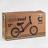 Дитячий біговел велобіг на сталевій рамі 12 дюймів Corso Navi RD-1770 надувні колеса рожевий, фото 3