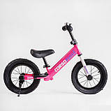 Дитячий біговел велобіг на сталевій рамі 12 дюймів Corso Navi RD-1770 надувні колеса рожевий, фото 4