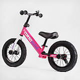 Дитячий біговел велобіг на сталевій рамі 12 дюймів Corso Navi RD-1770 надувні колеса рожевий, фото 5
