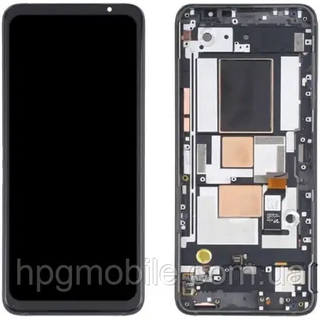 Дисплей Asus ROG Phone 5/ Phone 5 Pro/ Phone 5s/ Phone 5s Pro/ Phone 5 Ultimate AMOLED модуль з рамкою,оригінал, Чорний, фото 1