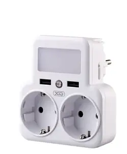 Мережевий розгалужувач XO 2USB/2 OUTLET/2.4A (WL09) White