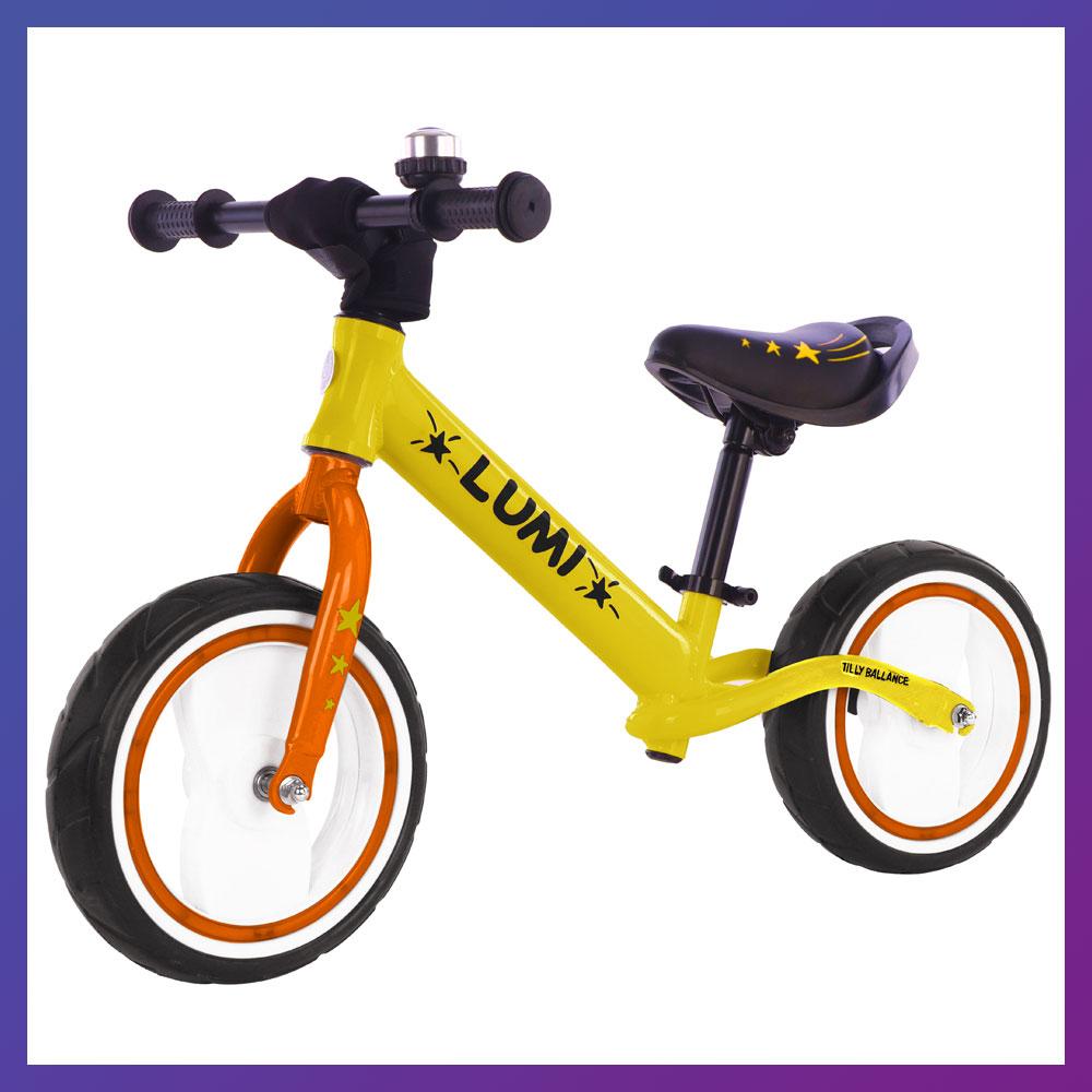 Дитячий біговел велобіг на EVA колесах 12 дюймів BALANCE TILLY 12 Lumi T-212521 жовтий