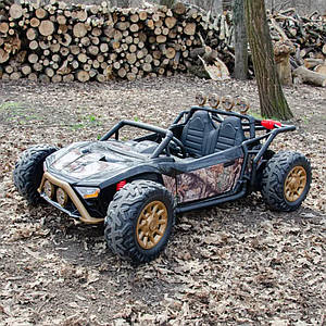 Дитячий електромобіль на акумуляторі Багі JS3168 з пультом радіокерування для дітей 3-8 років камуфляж