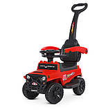 Дитяча каталка-толокар Bambi M 4845 з батьківською ручкою 2 в 1 червоний, фото 2