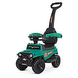 Дитяча каталка-толокар Bambi M 4845 з батьківською ручкою 2 в 1 зелений, фото 2