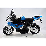 Дитячий електро мотоцикл двоколісний на акумуляторі BMW JT 528 для дітей 3-8 років синій, фото 6