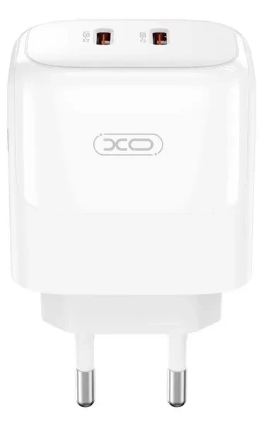 Адаптер живлення для телефона XO L140 - 35W PD DUAL PORT USB-C White, фото 1