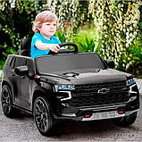 Дитячий електромобіль на акумуляторі Chevrolet M 4958 з пультом радіокерування для дітей 3-8 років чорний, фото 8