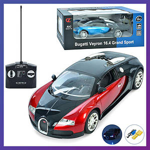 Дитяча машинка на радіокеруванні Машинка Bugatti Veyron Grand Sport гумові колеса світло