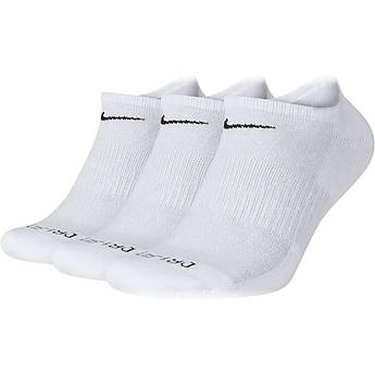 Шкарпетки Nike Everyday Plus Cushioned No-Show SX6889-100, Білий, Розмір (EU) — 38-42