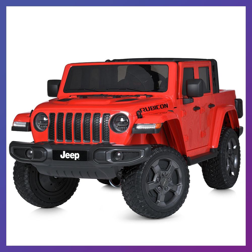 Дитячий електромобіль на акумуляторі Джип Jeep Rubicon Gladiator M 5740 з пультом для дітей 3-8 років Червоний