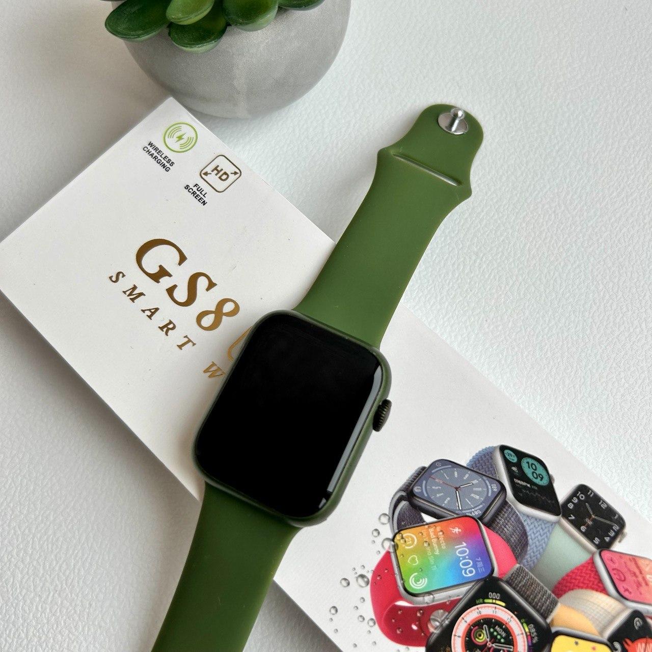 Розумний смарт-годинник Smart Watch GS 8 mini bluetooth з крокоміром пульсометром тонометром українська мова Зелений