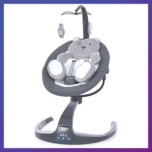 Дитячий заколисувальний центр підлогові електро гойдалки на пульті керування El Camino ME 1077 HUGS Gray Сірий