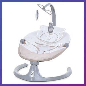 Дитячий заколисувальний центр підлогові електро гойдалки на пульті керування El Camino ME 1116 CUTE Beige Бежевий