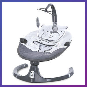Дитячий заколисувальний центр підлогові електро гойдалки на пульті керування El Camino ME 1116 CUTE Dark Gray Сірий