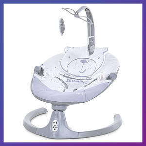 Дитячий заколисувальний центр підлогові електро гойдалки на пульті керування El Camino ME 1116 CUTE Gray Сірий