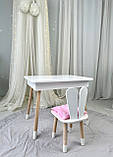 Дитячий столик і стільчик білий. Столик із шухлядою для олівців і розмальовок, фото 6