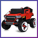 Дитячий 2-місний електромобіль на акумуляторі Джип M 5075 з пультом радіокерування для дітей 3-8 років Червоний, фото 2