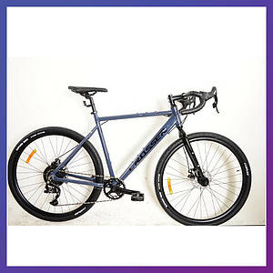 Велосипед гірський двоколісний на алюмінієвій рамі Crosser Gravel NORD Pro 28" рама 21" Сірий глянець