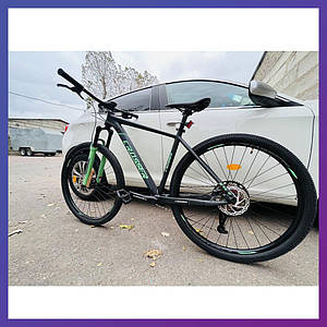Велосипед гірський однопідвісний на алюмінієвій рамі Crosser 075 29" рама 19" L-TWOO Сіро-зелений