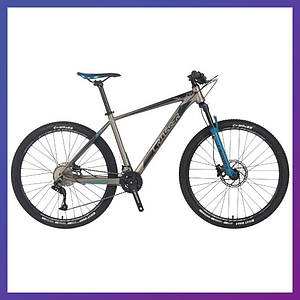 Велосипед гірський однопідвісний на алюмінієвій рамі Crosser Solo 29/21 2*9 Hidraulic L-TWOO+ALTUS Сіро-синій
