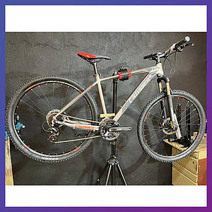 Велосипед гірський однопідвісний на алюмінієвій рамі Crosser Solo 29/21 (3*8) Altus+Suntour+Logan Сіро-червоний