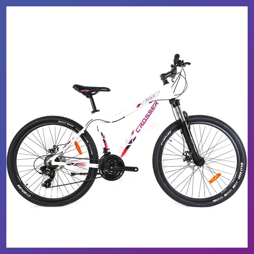 Велосипед гірський двоколісний однопідвісний на алюмінієвій рамі 13 Crosser Angel 24 Shimano Tourney Білий, фото 1