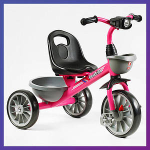 Дитячий триколісний велосипед Best Trike BS-20470 фара з музикою і світлом 2 кошики Рожевий