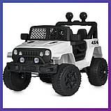 Дитячий електромобіль на акумуляторі Джип Jeep M 5734 з пультом радіокерування для дітей 3-8 років Білий, фото 2