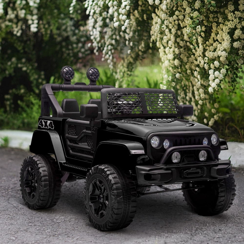 Дитячий електромобіль на акумуляторі Джип Jeep M 5734 з пультом радіокерування для дітей 3-8 років Чорний