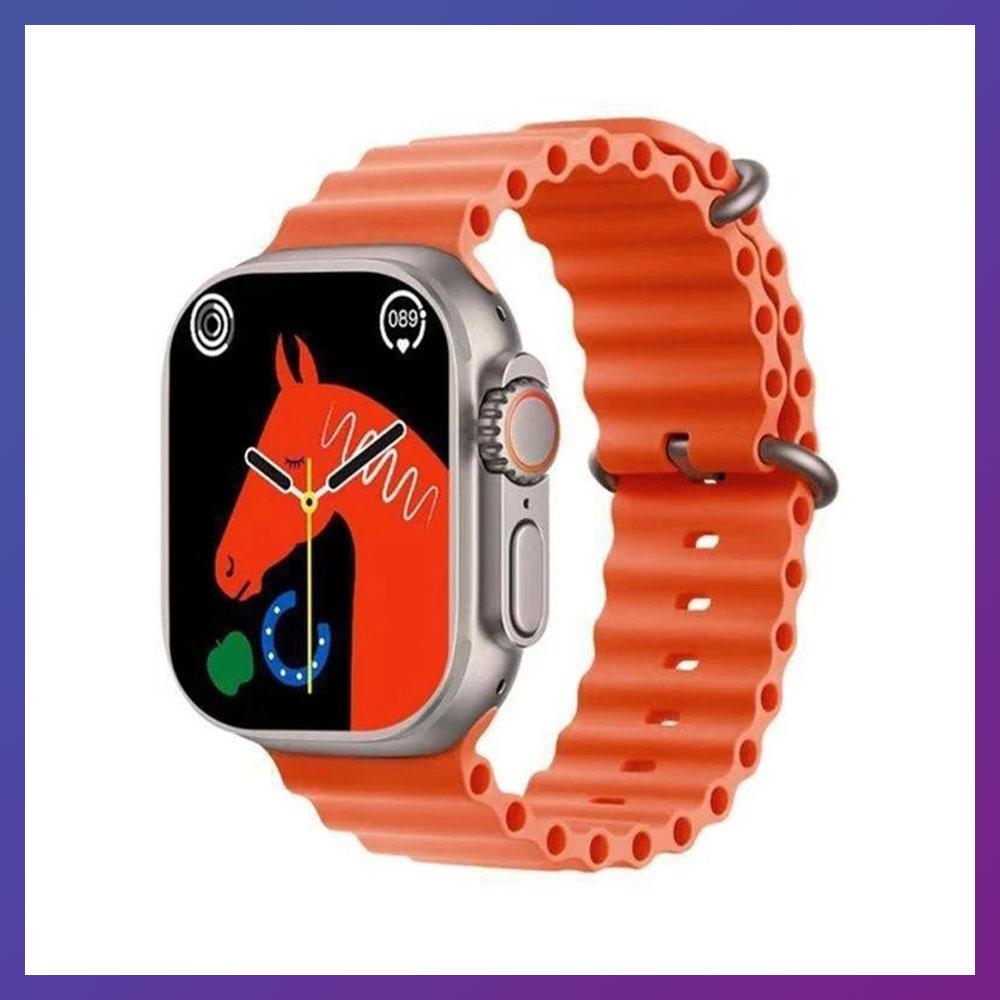 Розумний смарт-годинник Smart Watch C800 ULTRA 2 bluetooth крокоміром пульсометром тонометром лічильник калорій Оранж, фото 1