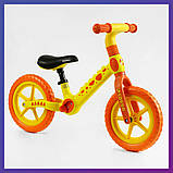 Дитячий біговел велобіг на нейлоновій рамі 12 дюймів Corso CS-12496 EVA-колеса Жовтогарячий, фото 2
