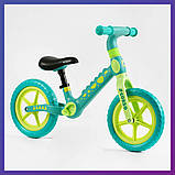Дитячий біговел велобіг на нейлоновій рамі 12 дюймів Corso CS-12530 EVA колеса Зелений, фото 2