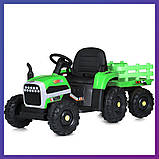Дитячий електромобіль Трактор із причепом на радіокеруванні Bambi M 5733 Зелений, фото 2