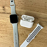 Набір 3 в 1 Розумний смарт-годинник + бездротові навушники + змінний ремінець Basic T55 Pro Max Сірий, фото 2