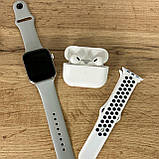 Набір 3 в 1 Розумний смарт-годинник + бездротові навушники + змінний ремінець Basic T55 Pro Max Сірий, фото 5