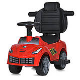 Дитяча каталка-толокар 2в1 Bambi Racer M 5728 з батьківською ручкою Червоний, фото 5