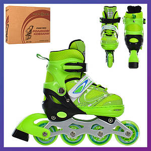 Ролики дитячі розсувні Profi A 4145-S-GR розмір 31-34 Зелений