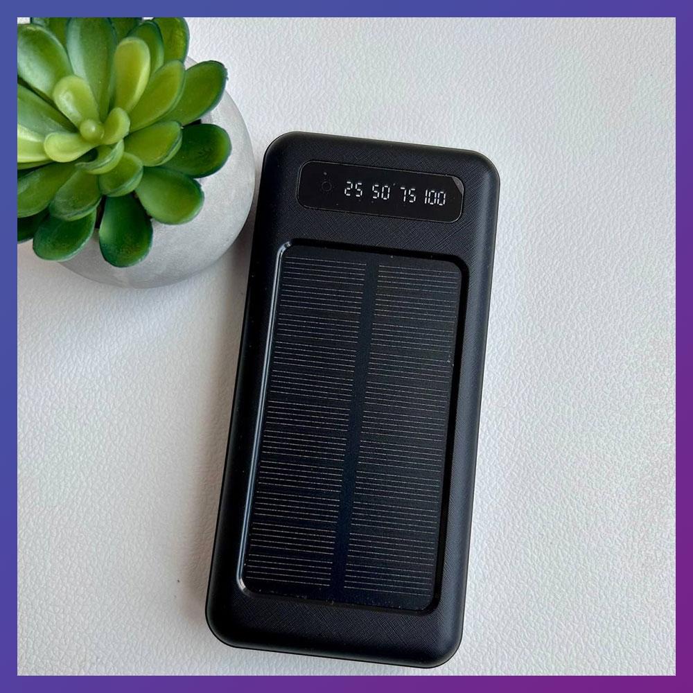 Повербанк сонячна батарея 20000 mAh Портативна батарея від сонця з ліхтариком