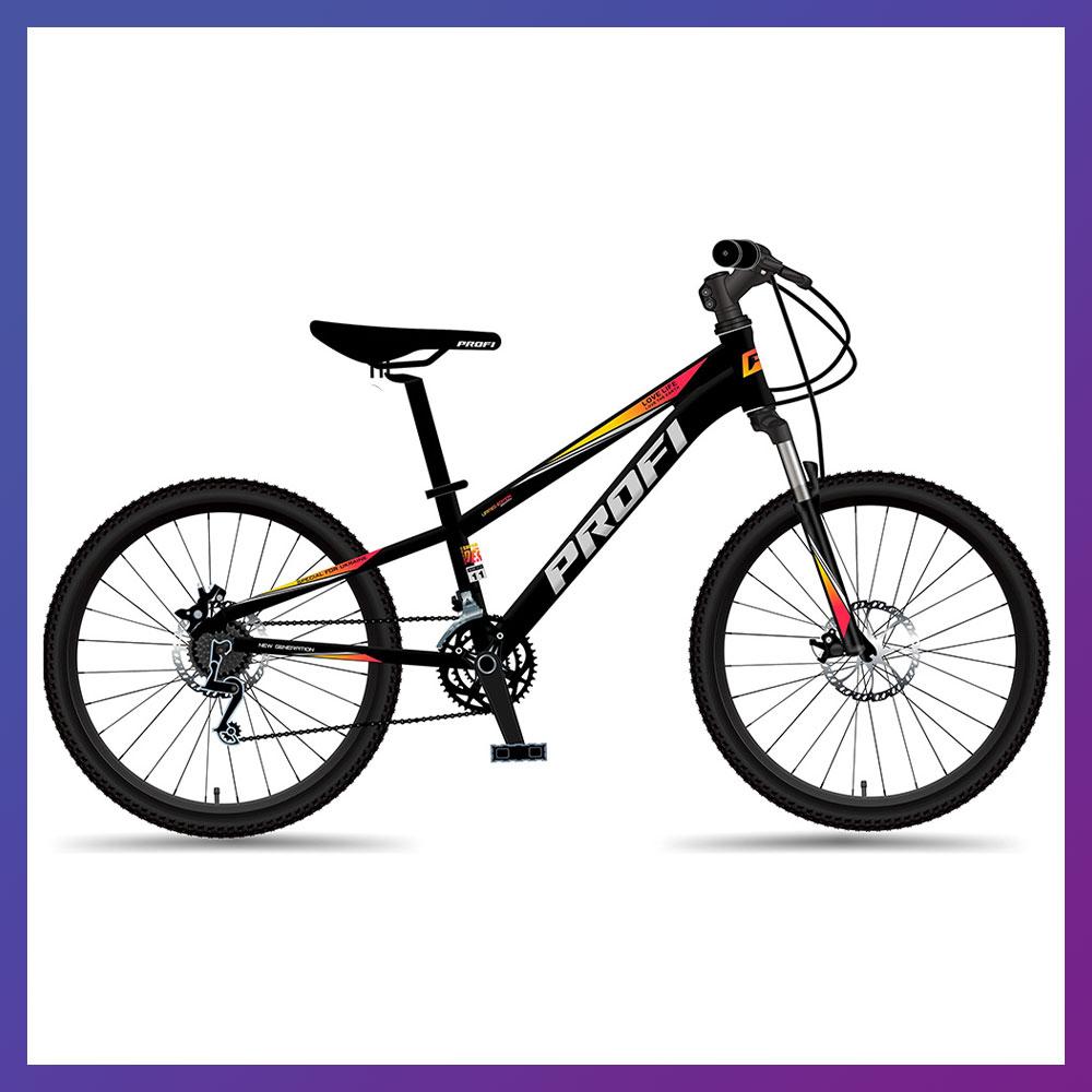 Велосипед гірський двоколісний на алюмінієвій рамі 11" Profi MTB2401 24 дюйми Чорний, фото 1