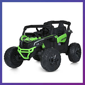Дитячий електромобіль на акумуляторі двомісний Багі M 5099 з пультом р/у для дітей 3-8 років Зелений