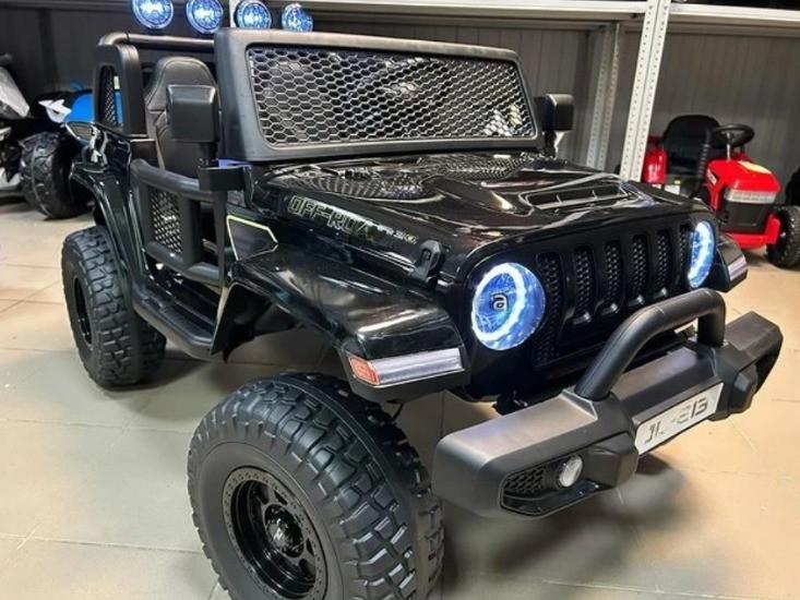 Дитячий електромобіль на акумуляторі двомісний Джип Jeep M 5780 з пультом р/у для дітей 3-8 років Чорний