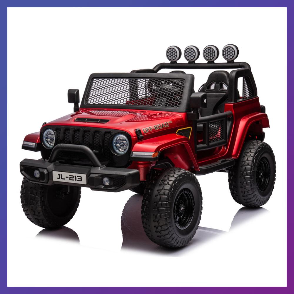 Дитячий електромобіль на акумуляторі двомісний Джип Jeep M 5780 з пультом р/у для дітей 3-8 років Червоний