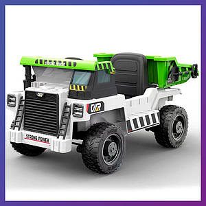 Дитячий електромобіль на акумуляторі Самоскид JS3198 з пультом радіокерування для дітей 3-8 років Білий