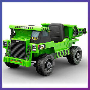 Дитячий електромобіль на акумуляторі Самоскид JS3198 з пультом радіокерування для дітей 3-8 років Зелений