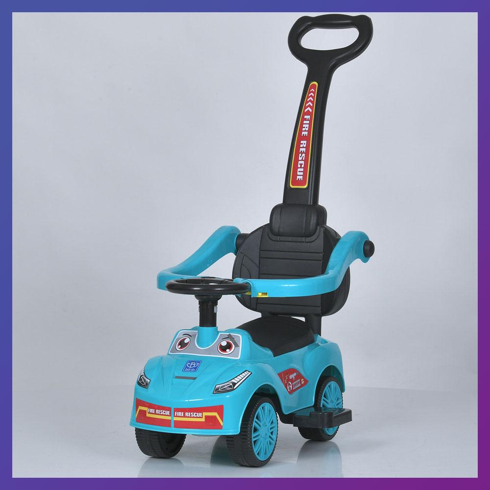 Дитяча каталка-толокар 2в1 Bambi Racer M 5763 з батьківською ручкою Бірюзовий, фото 1