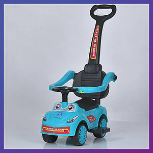 Дитяча каталка-толокар 2в1 Bambi Racer M 5763 з батьківською ручкою Бірюзовий